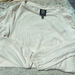 Bobeau Cream Sweater with Twist Knot Bottom